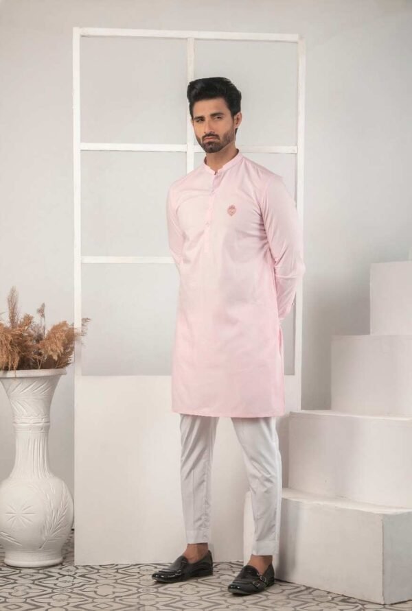 Pink Kurta White Pajama