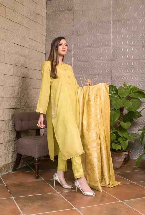 Unstiched Yellow 3 piece