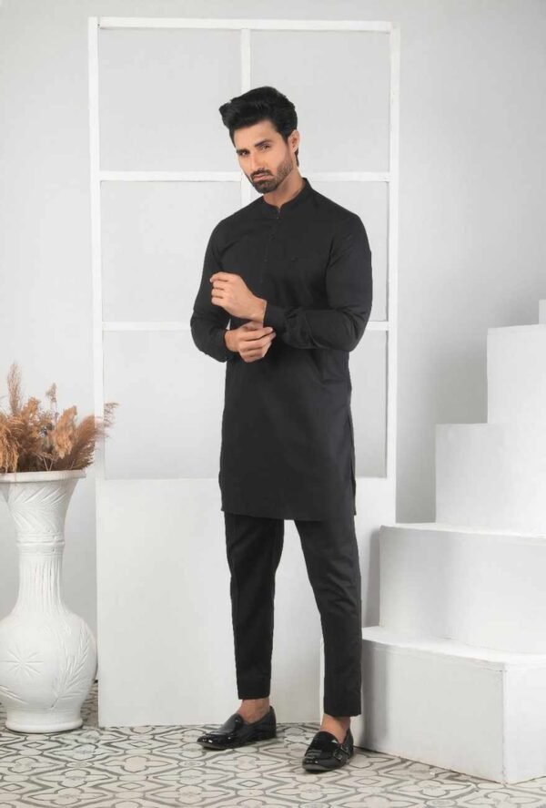 Black Kurta Pajama Cotton-Fit Comfort & Style