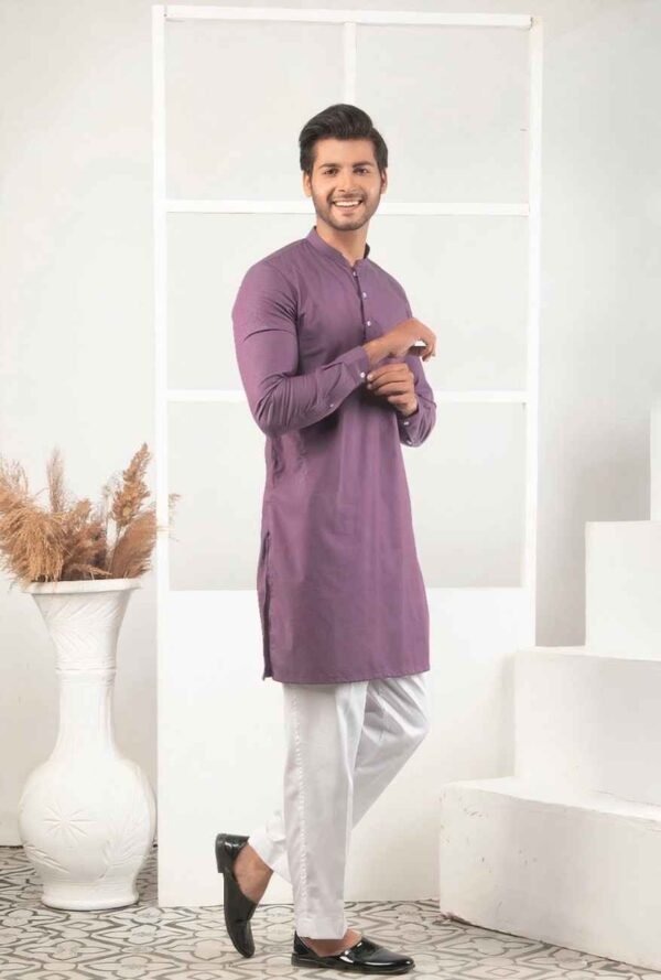 Purple Kurta with White Pajama – Simbili Festive Classic